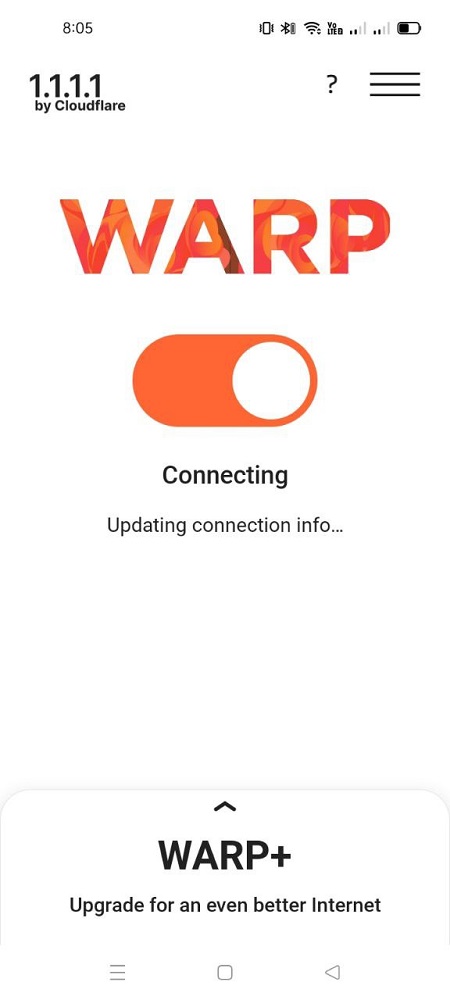 Bật Warp thay đổi DNS